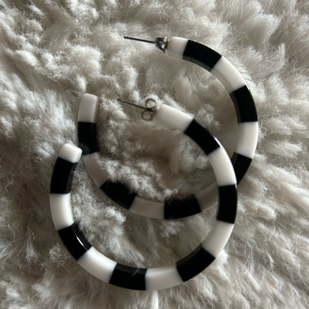 Black and White Lucite Earrings